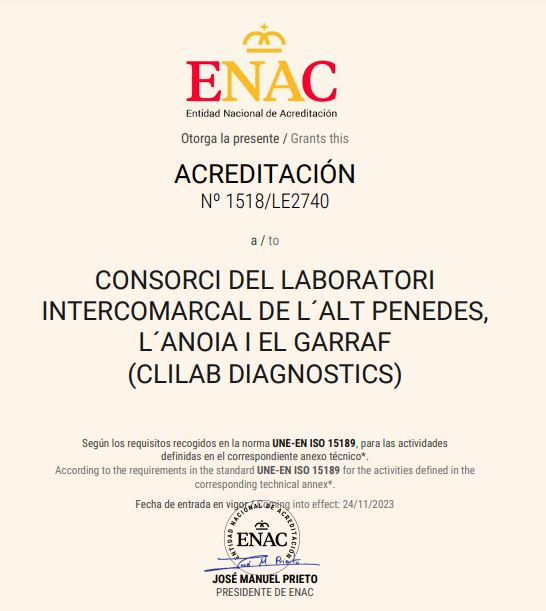 acreditació 15189 ENAC